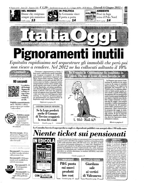 Italia oggi : quotidiano di economia finanza e politica